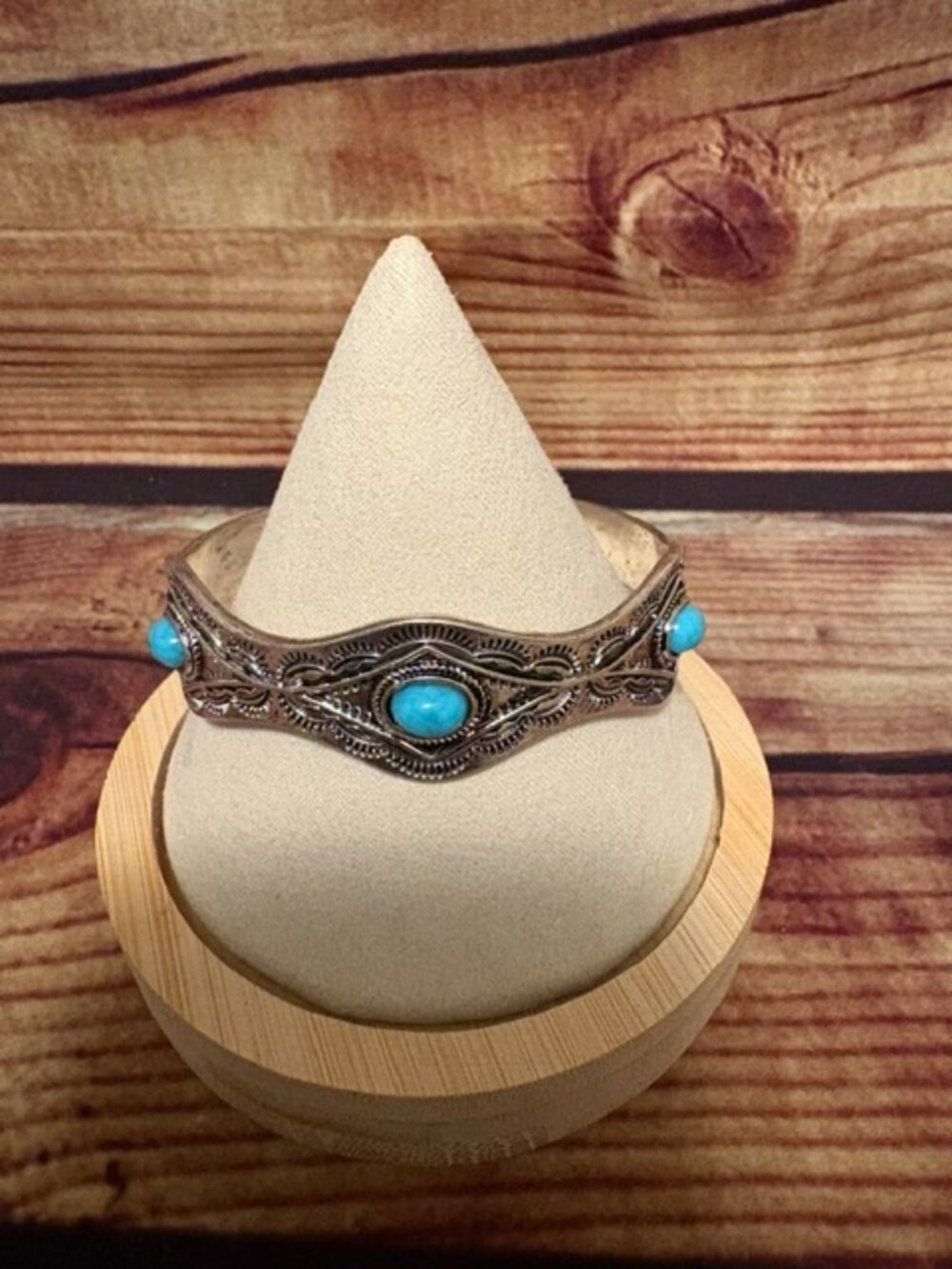Myra Bag Sedona Stone Cuff with Turquoise and Engraved Detail NWT - Picture 1 of 4